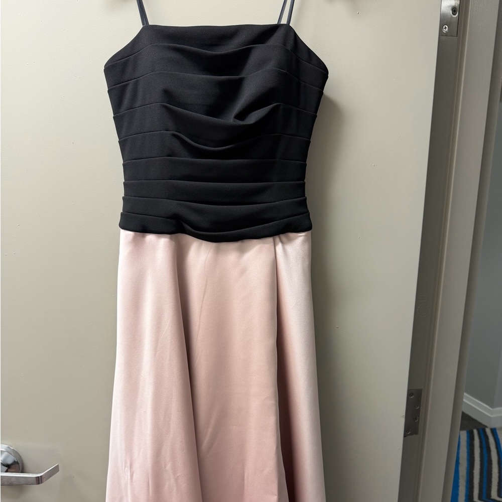 Strapless dress black and pink
